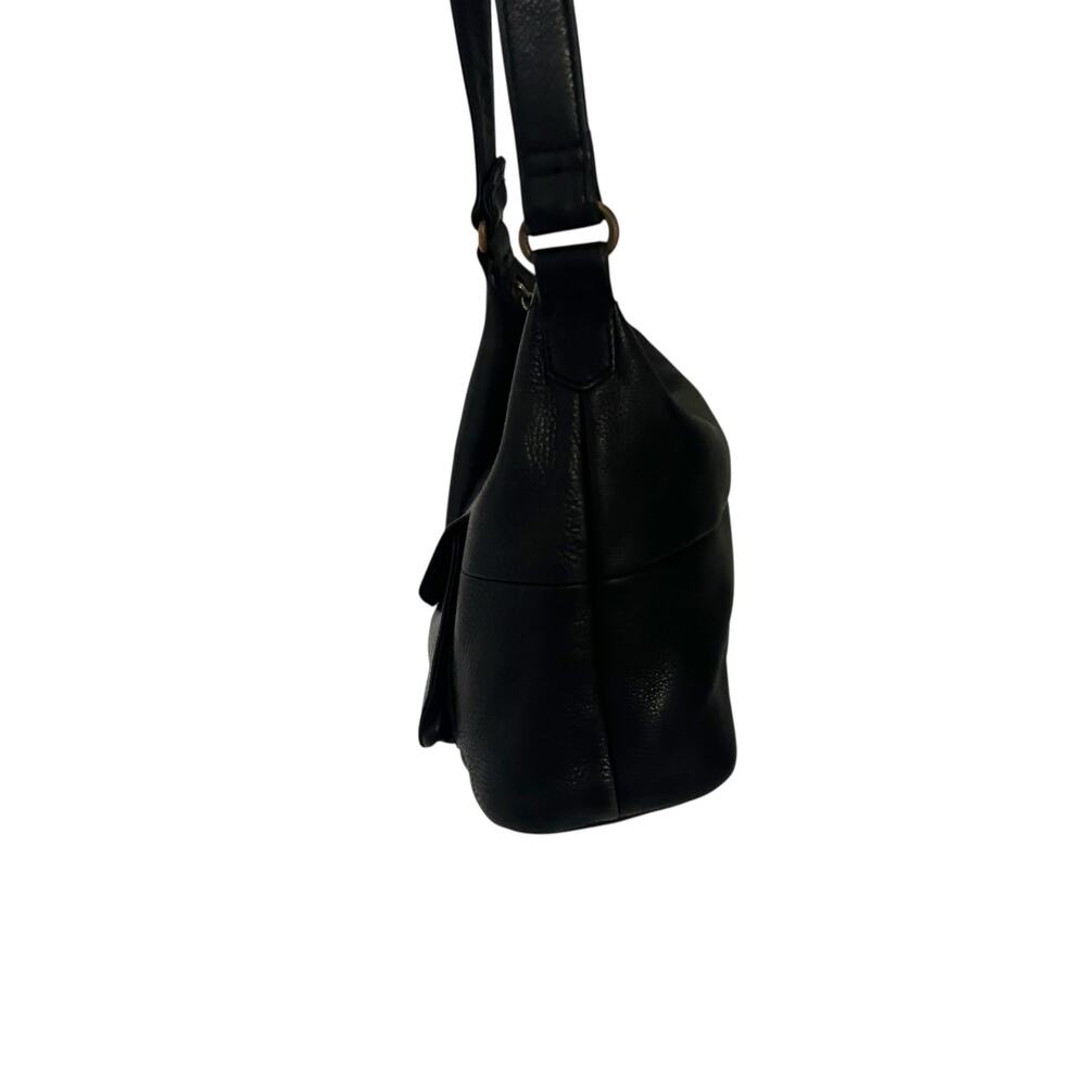 Fossil Vintage Black Leather Bag Shoulder Medium Handbag Purse 90s Y2K 75082 - Picture 8 of 14